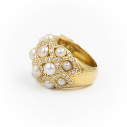 Bague Cocktail Or jaune Perle - Castafiore