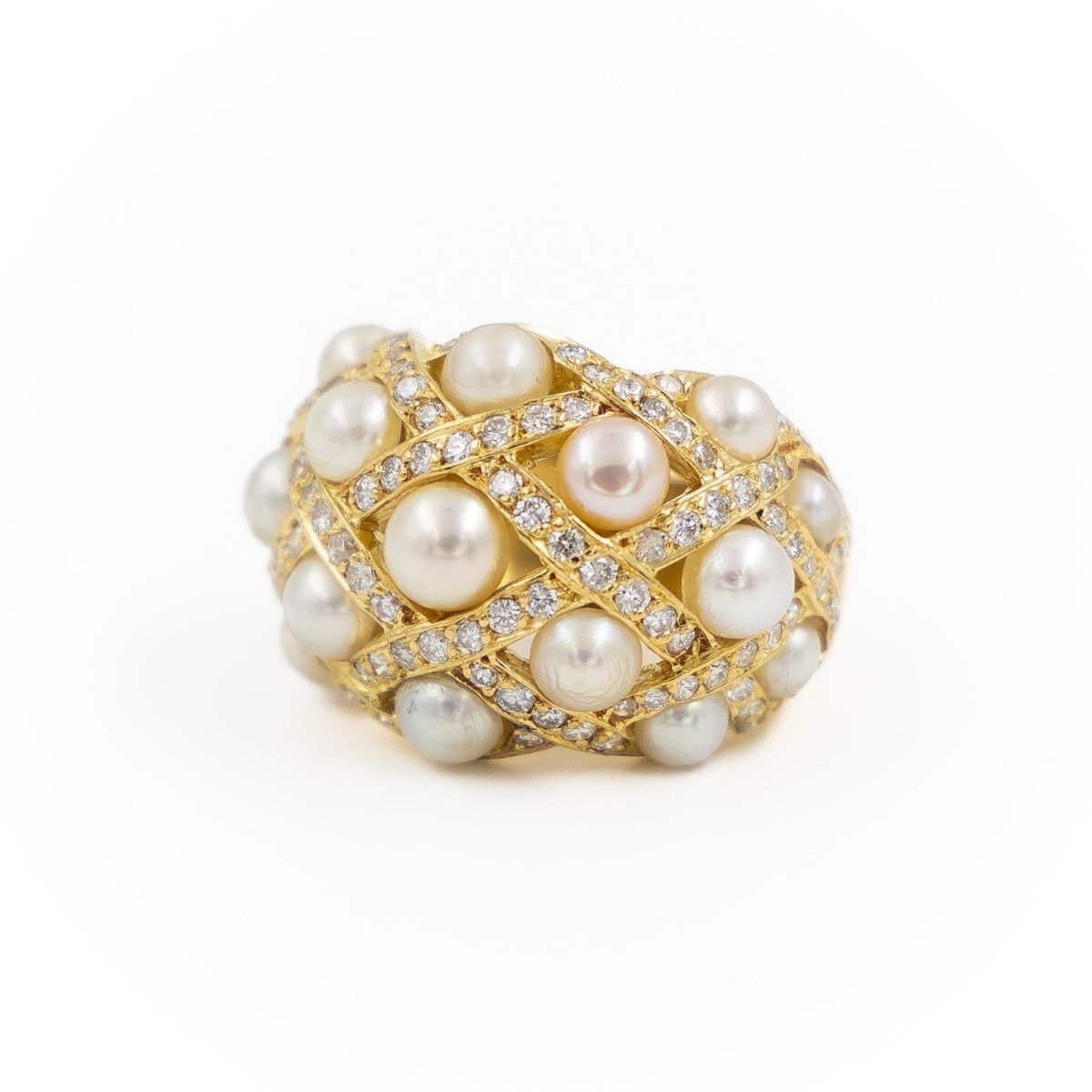 Bague Cocktail Or jaune Perle - Castafiore