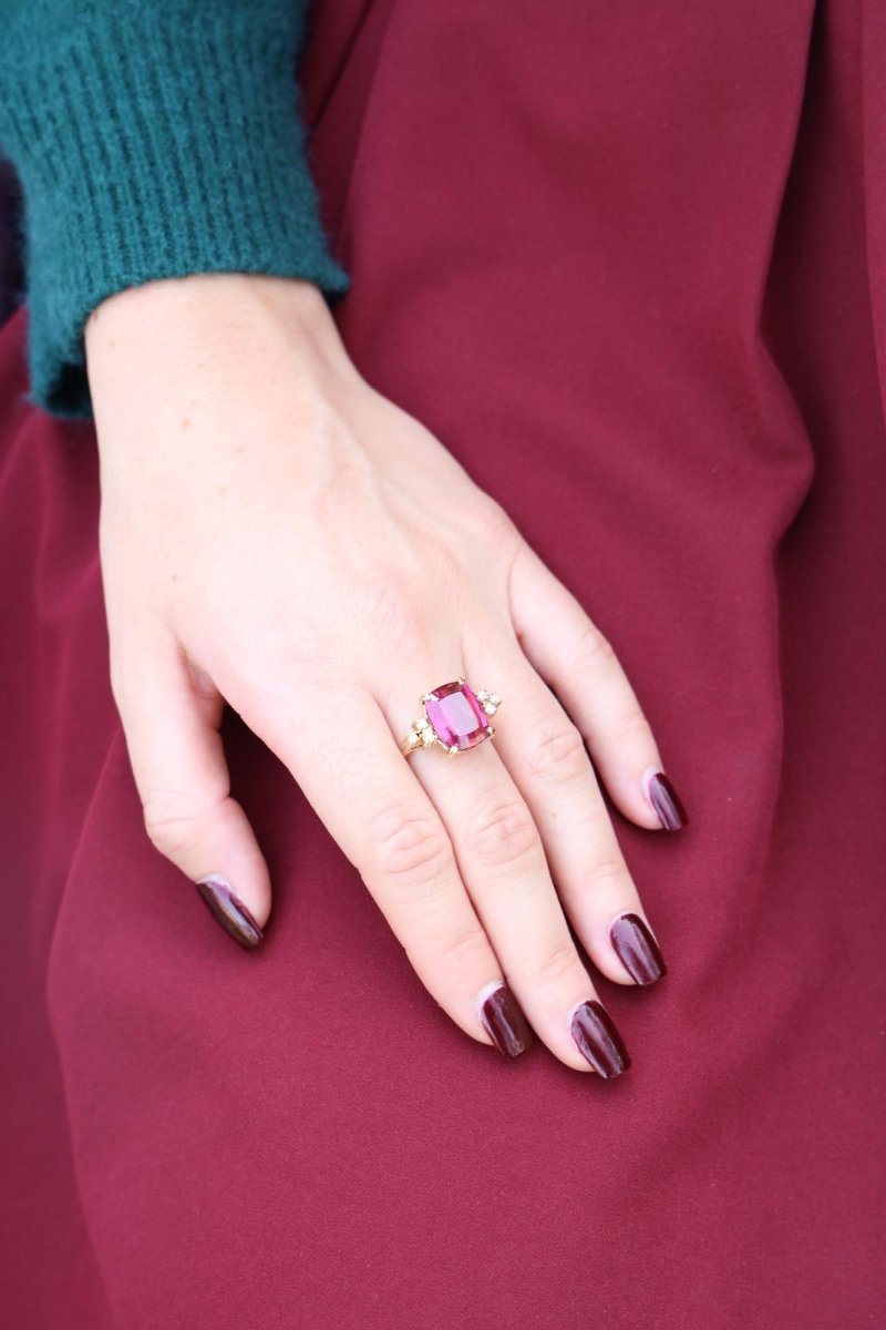Bague Cocktail Or jaune Tourmaline - Castafiore