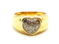 Bague Coeur Or jaune Diamant - Castafiore
