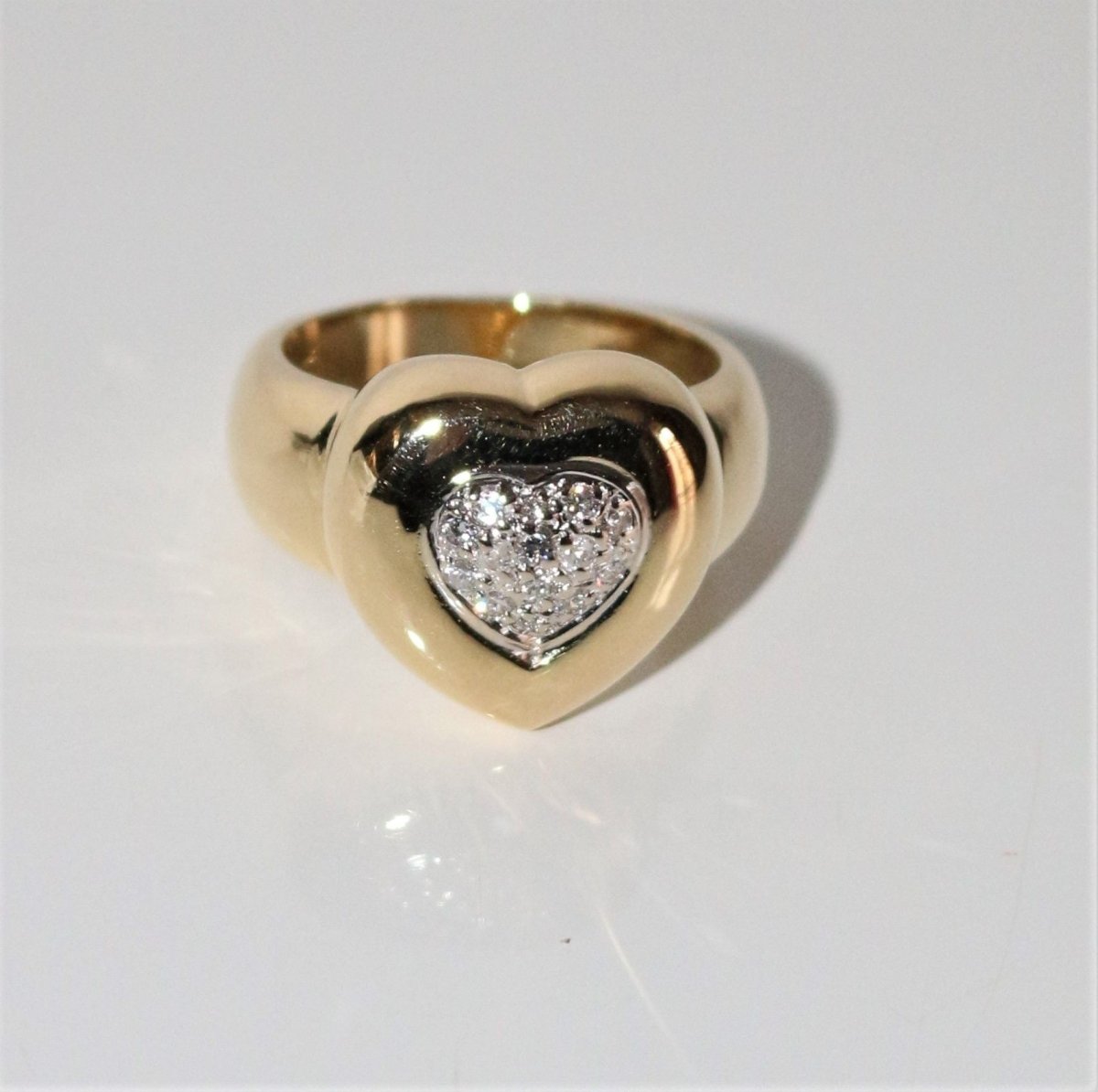 Bague Coeur Pavage Diamants - Castafiore