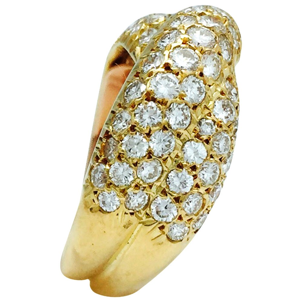 Bague "Croisée" en or jaune et diamants - Castafiore