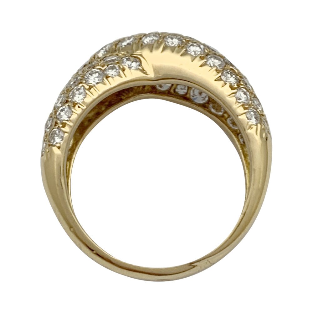 Bague "Croisée" en or jaune et diamants - Castafiore