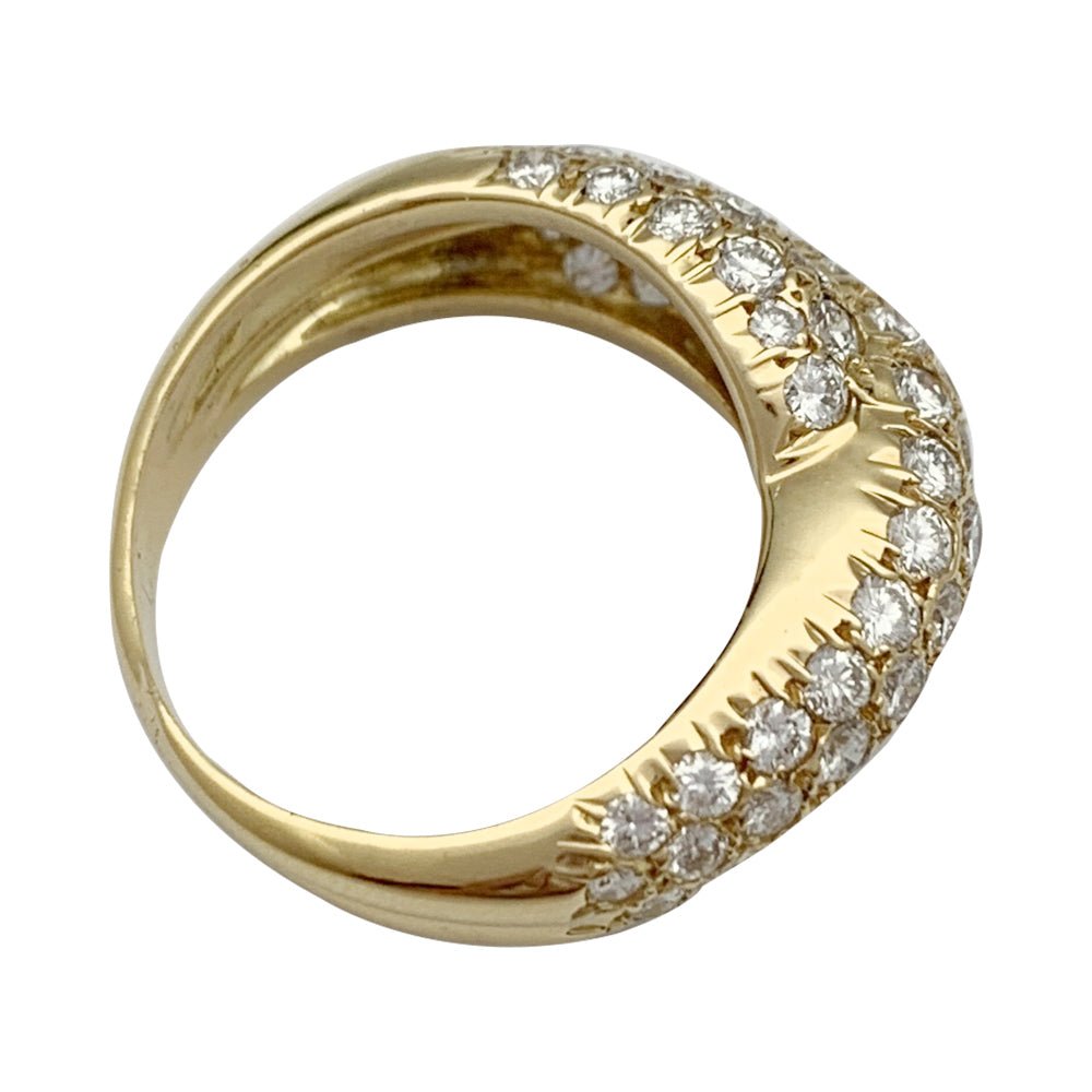 Bague "Croisée" en or jaune et diamants - Castafiore