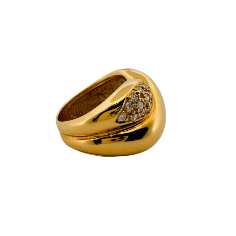 Bague croisée en or jaune et diamants - Castafiore