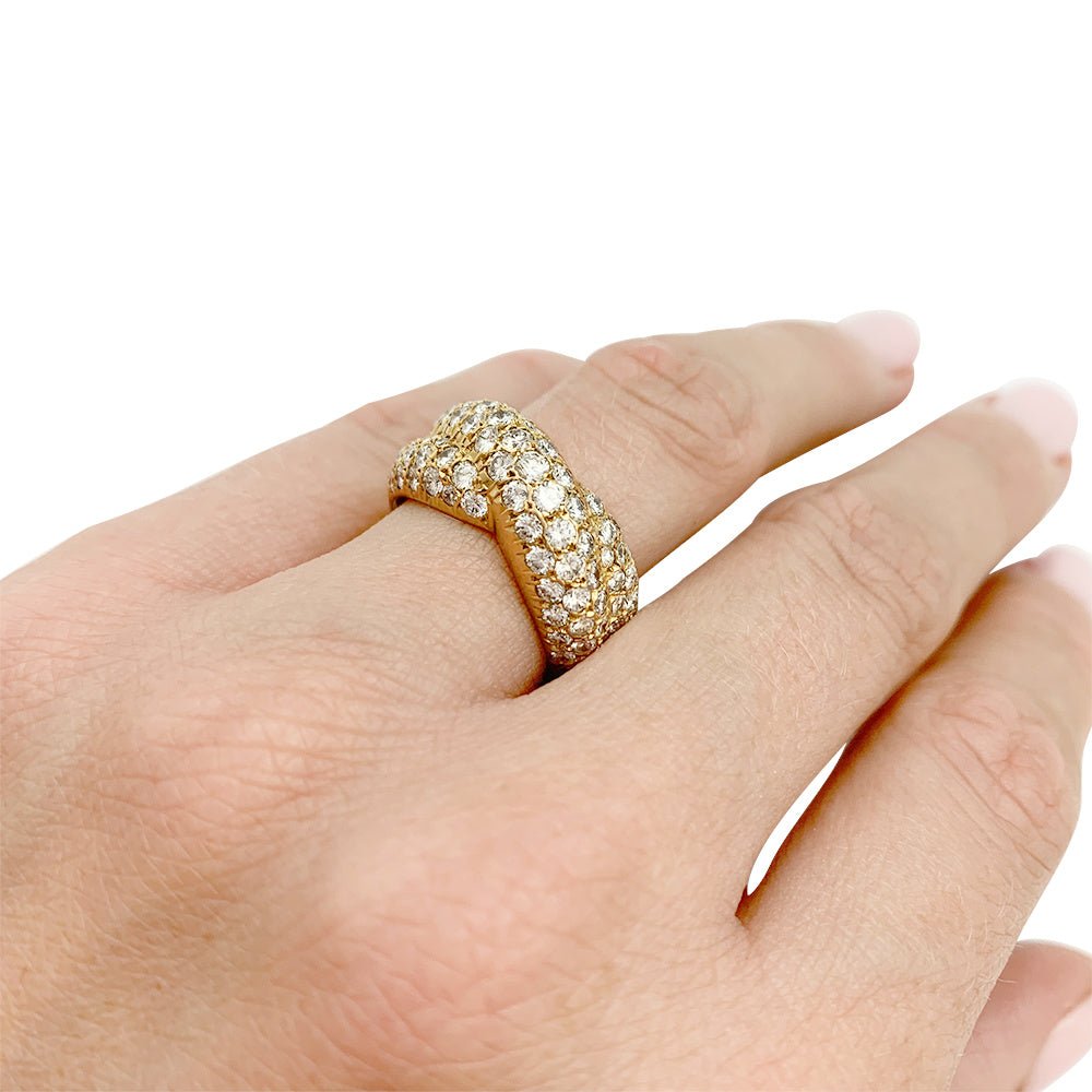 Bague "Croisée" en or jaune et diamants - Castafiore