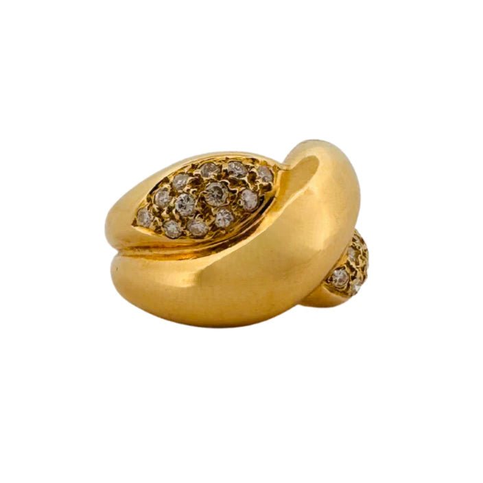 Bague croisée en or jaune et diamants - Castafiore