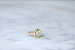 Bague croissant de lune diamant et or - Castafiore