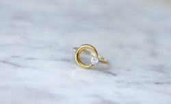 Bague croissant de lune diamant et or - Castafiore