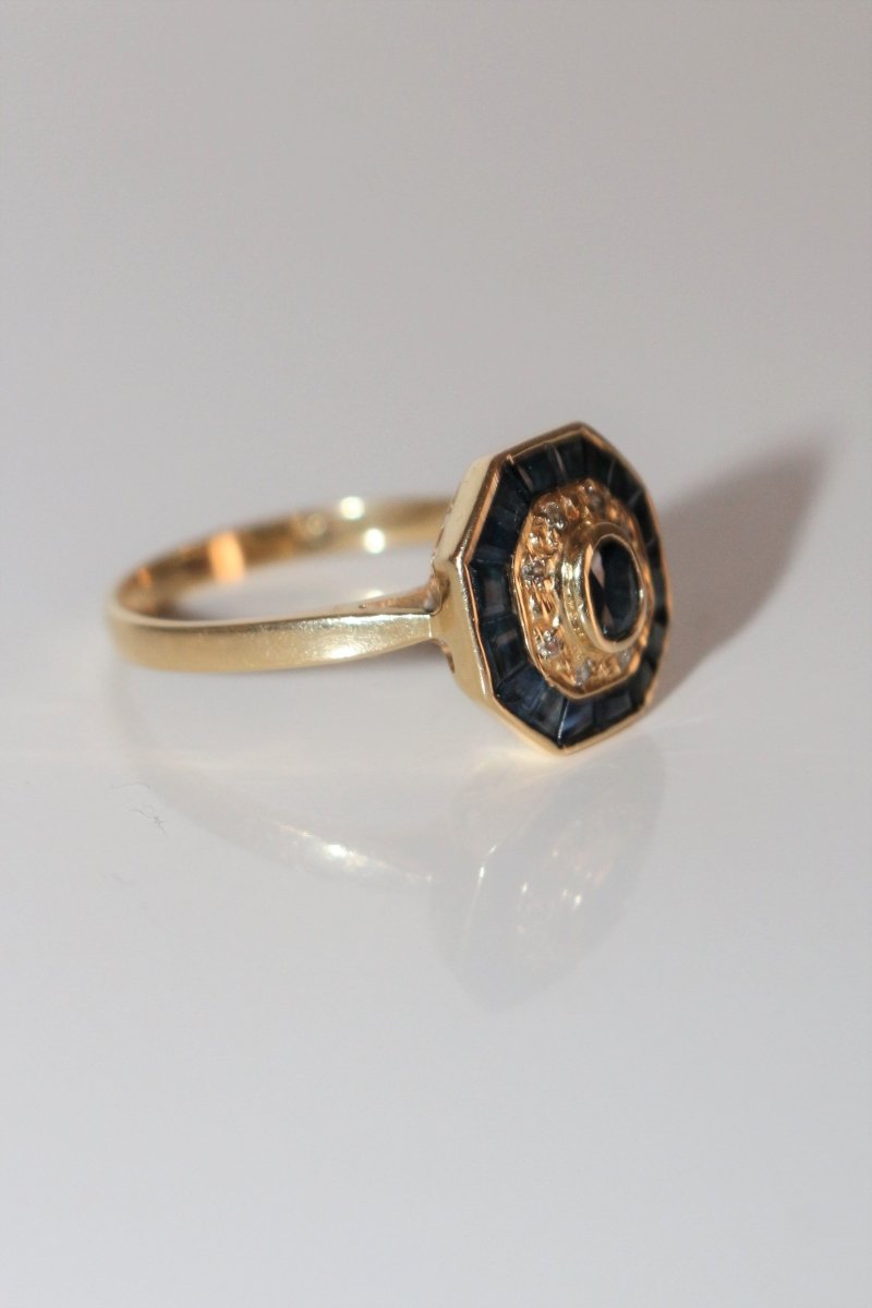 Bague de Style Art Déco Saphirs - Castafiore