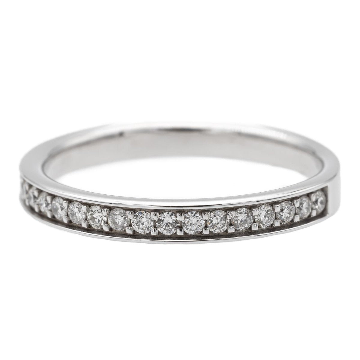Bague Demi Alliance en or blanc et diamants - Castafiore