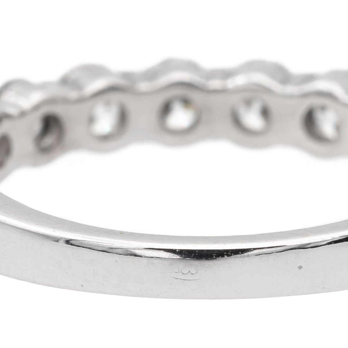 Bague Demi alliance Or blanc Diamant - Castafiore