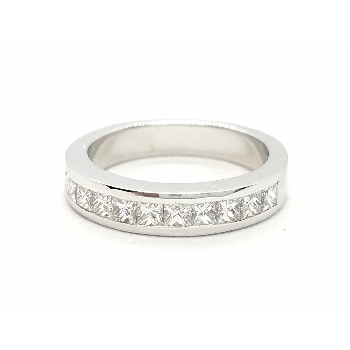 Bague Demi alliance Or blanc Diamant - Castafiore