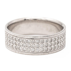 Bague demi alliance Or blanc Diamant - Castafiore