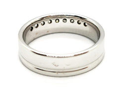 Bague Demi alliance Or blanc Diamant - Castafiore