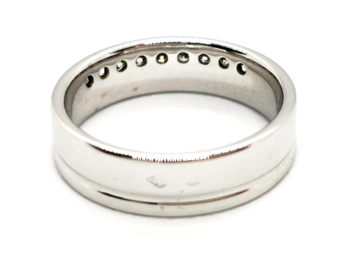 Bague Demi alliance Or blanc Diamant - Castafiore