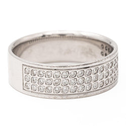 Bague demi alliance Or blanc Diamant - Castafiore