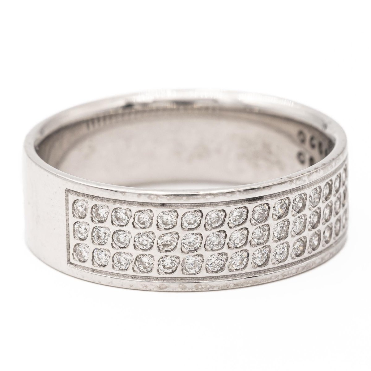 Bague demi alliance Or blanc Diamant - Castafiore