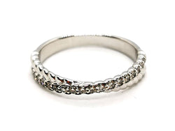 Bague Demi alliance Or blanc Diamant - Castafiore