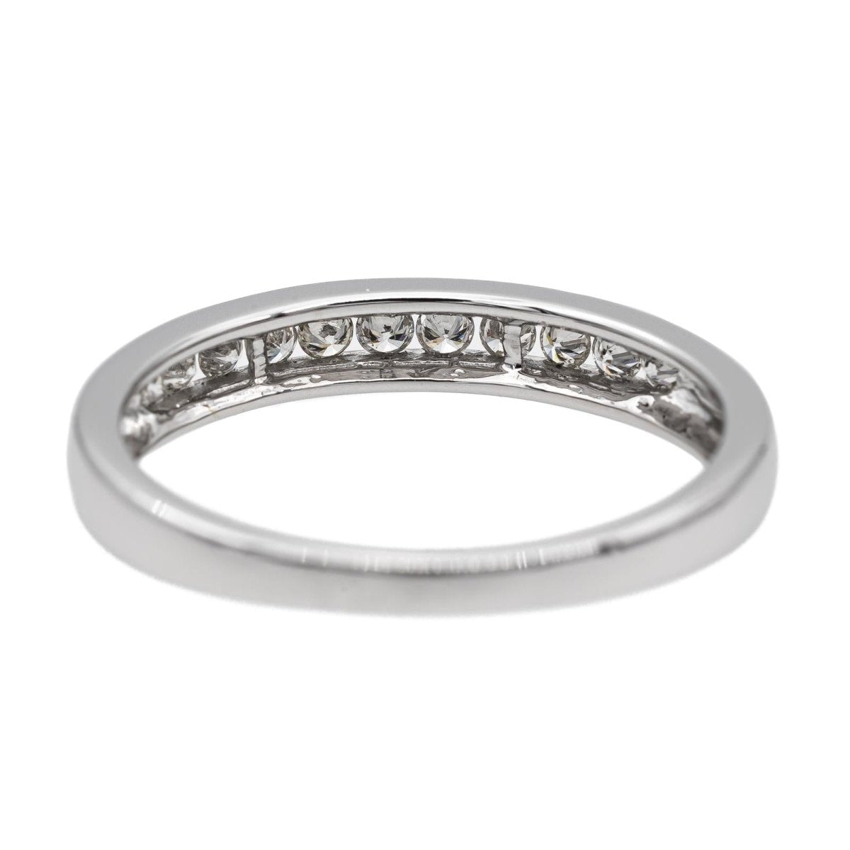 Bague Demi alliance Or blanc Diamant - Castafiore