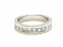 Bague Demi alliance Or blanc Diamant - Castafiore