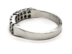 Bague Demi alliance Or blanc Diamant - Castafiore