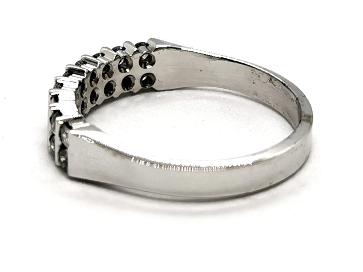 Bague Demi alliance Or blanc Diamant - Castafiore