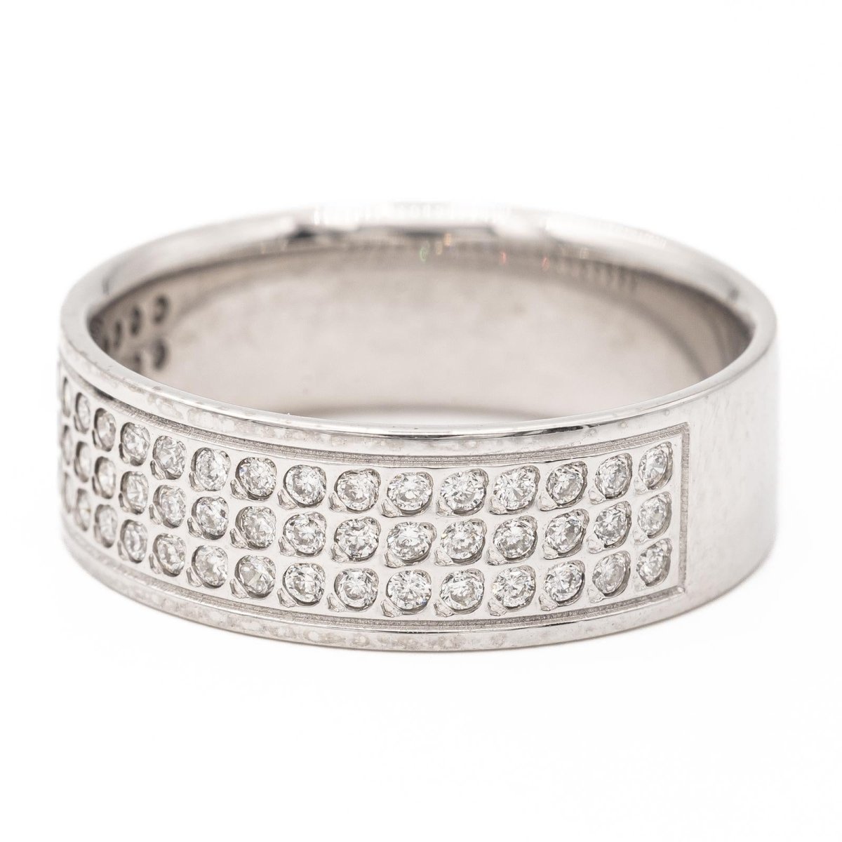 Bague demi alliance Or blanc Diamant - Castafiore