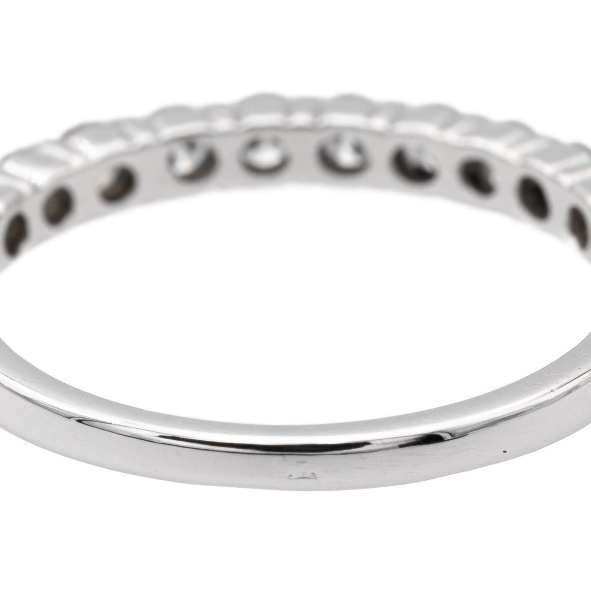 Bague Demi alliance Or blanc Diamant - Castafiore