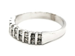 Bague Demi alliance Or blanc Diamant - Castafiore