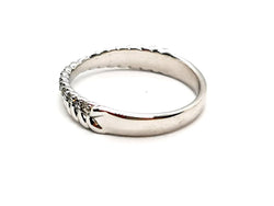 Bague Demi alliance Or blanc Diamant - Castafiore