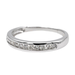 Bague Demi alliance Or blanc Diamant - Castafiore