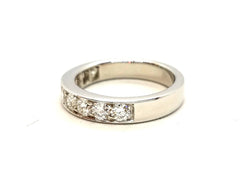 Bague Demi alliance Or blanc Diamant - Castafiore