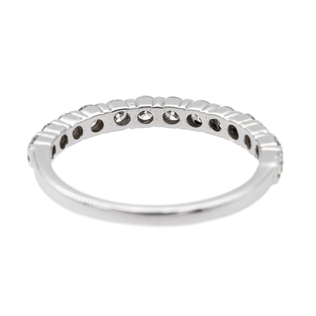 Bague Demi alliance Or blanc Diamant - Castafiore
