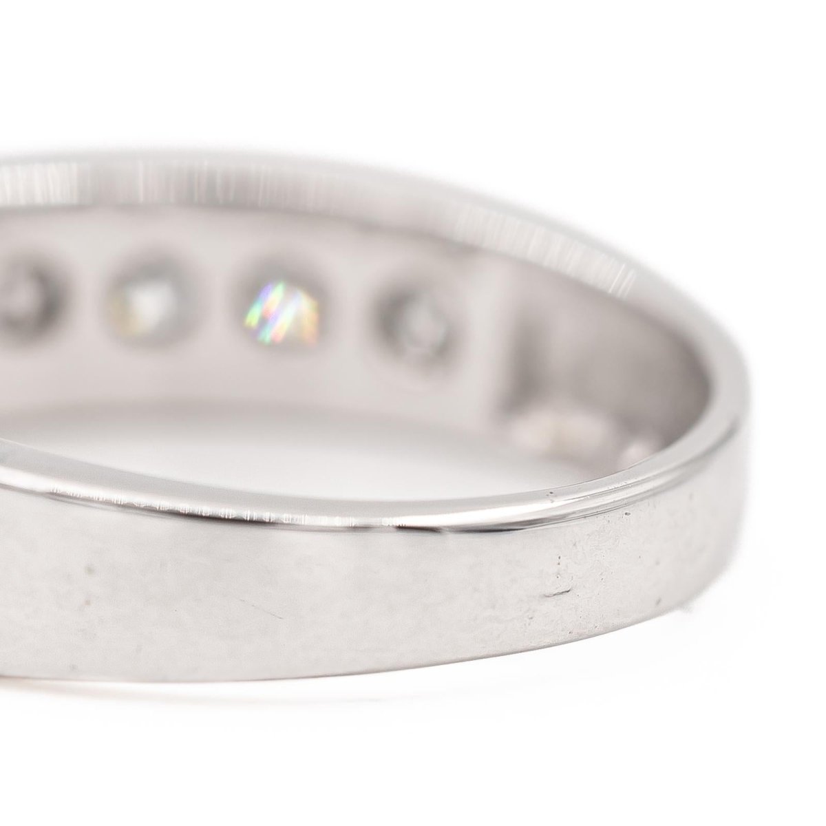 Bague demi alliance Or blanc Diamant - Castafiore