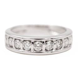 Bague demi alliance Or blanc Diamant - Castafiore