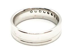 Bague Demi alliance Or blanc Diamant - Castafiore