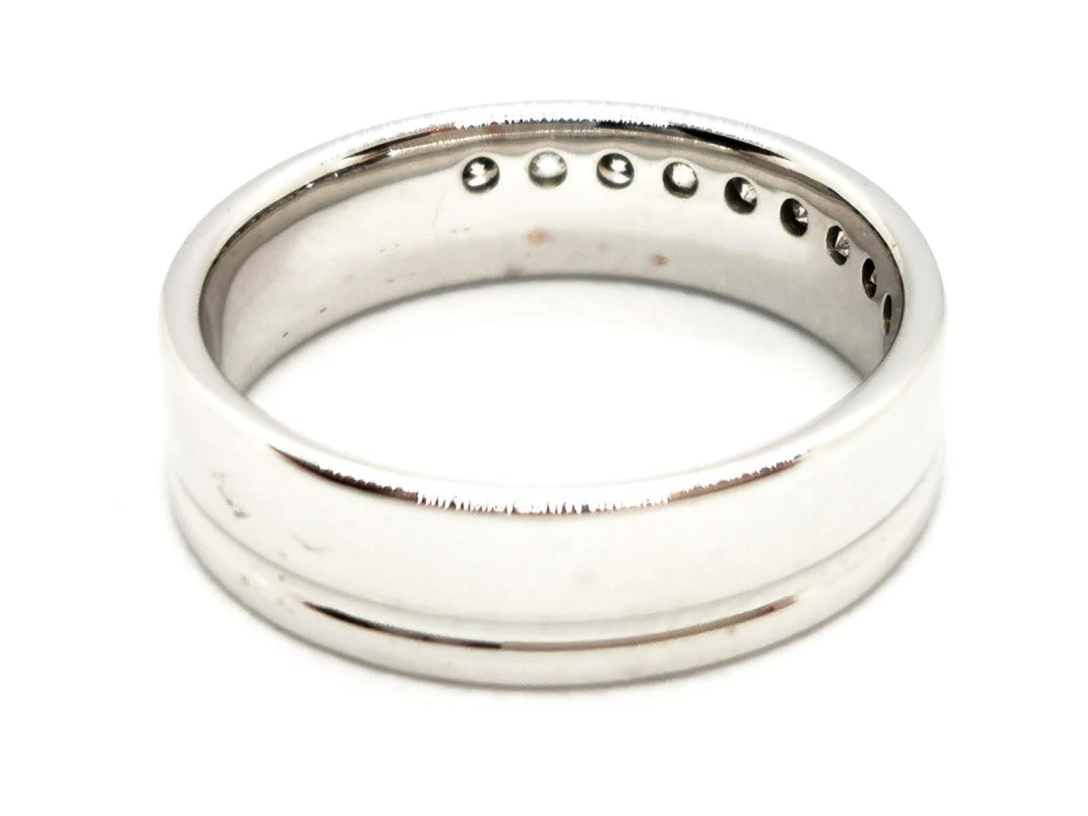 Bague Demi alliance Or blanc Diamant - Castafiore