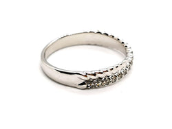 Bague Demi alliance Or blanc Diamant - Castafiore