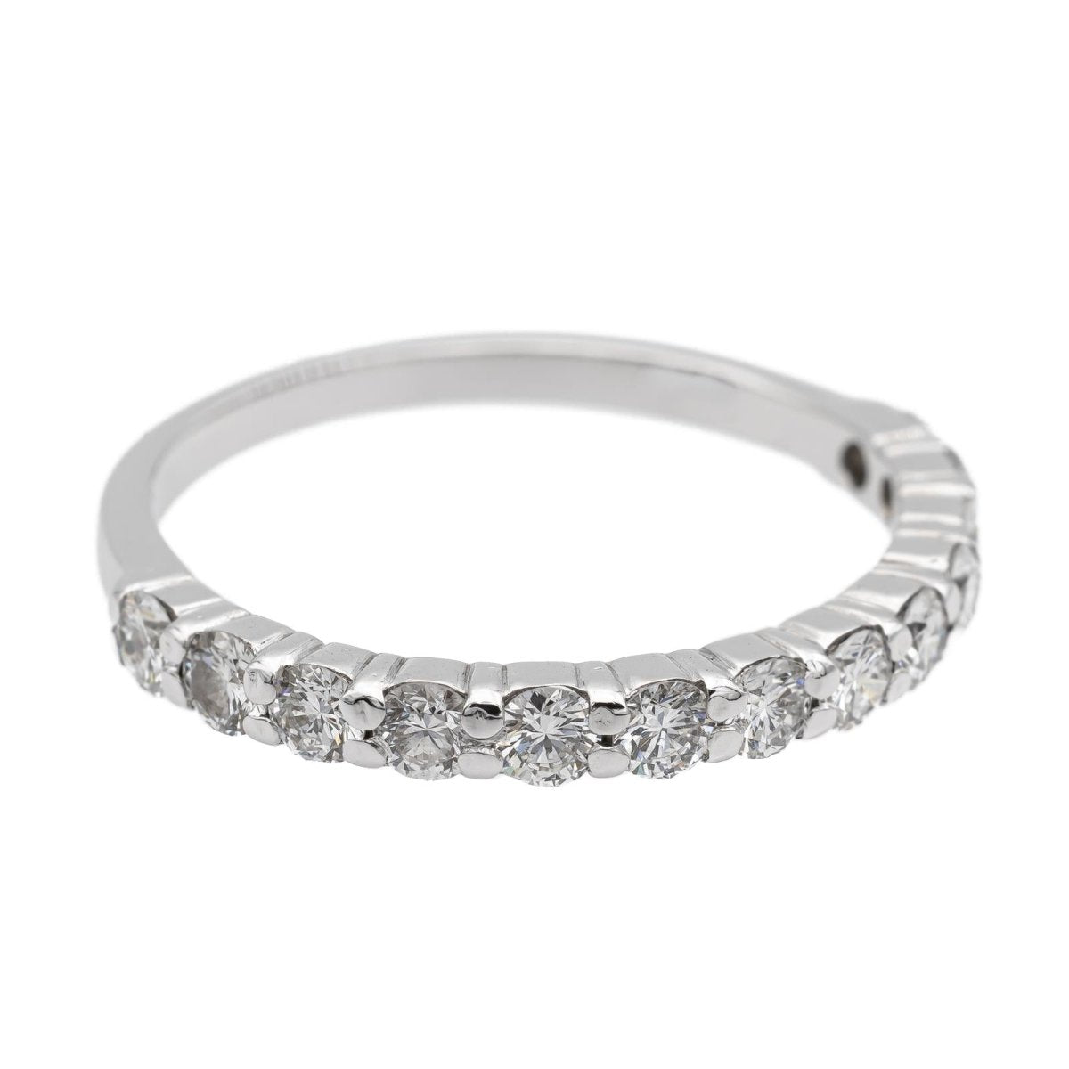 Bague Demi alliance Or blanc Diamant - Castafiore