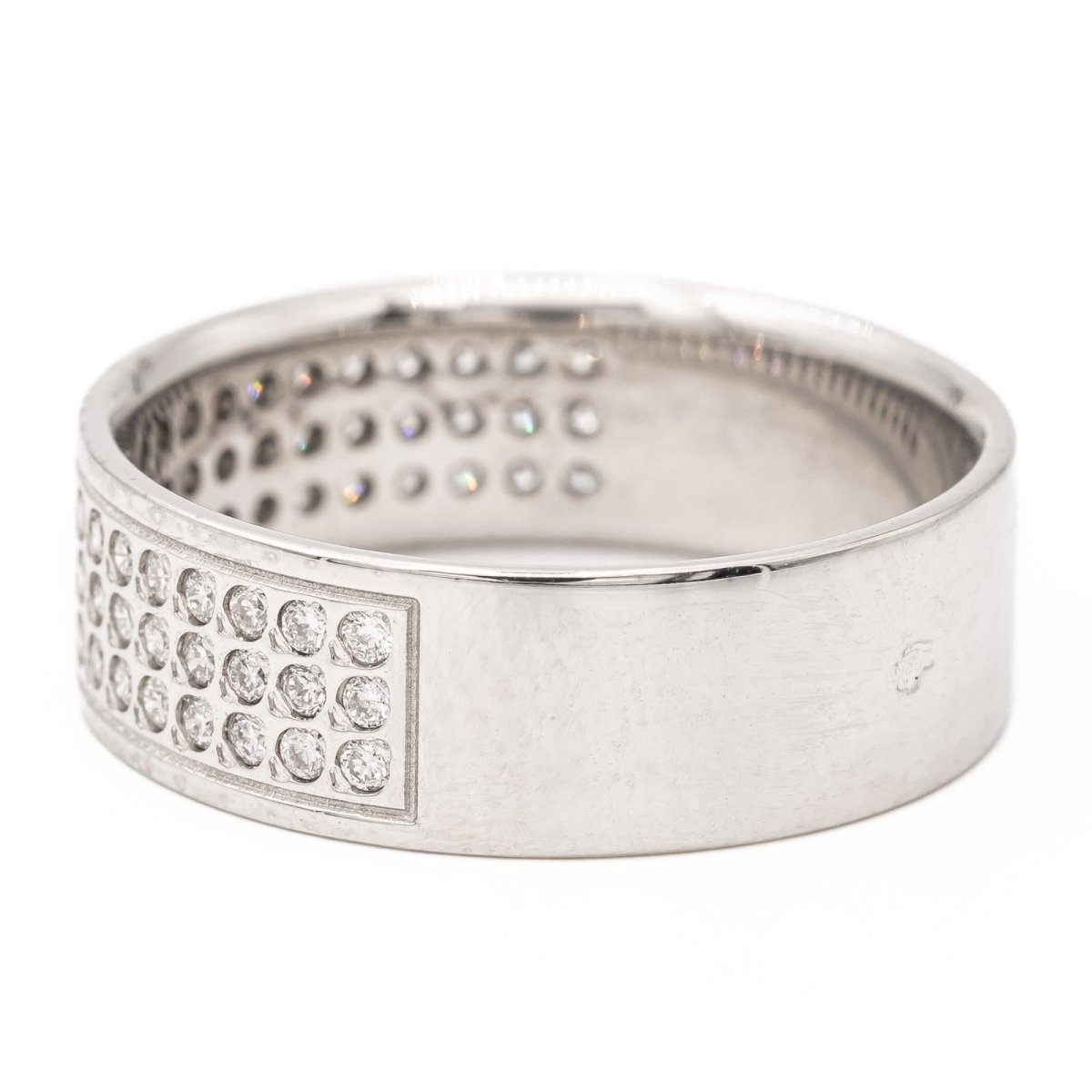 Bague demi alliance Or blanc Diamant - Castafiore