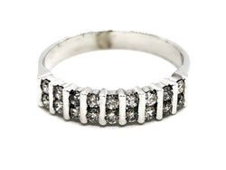 Bague Demi alliance Or blanc Diamant - Castafiore