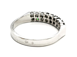 Bague Demi alliance Or blanc Diamant - Castafiore