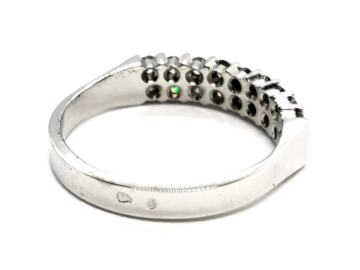 Bague Demi alliance Or blanc Diamant - Castafiore