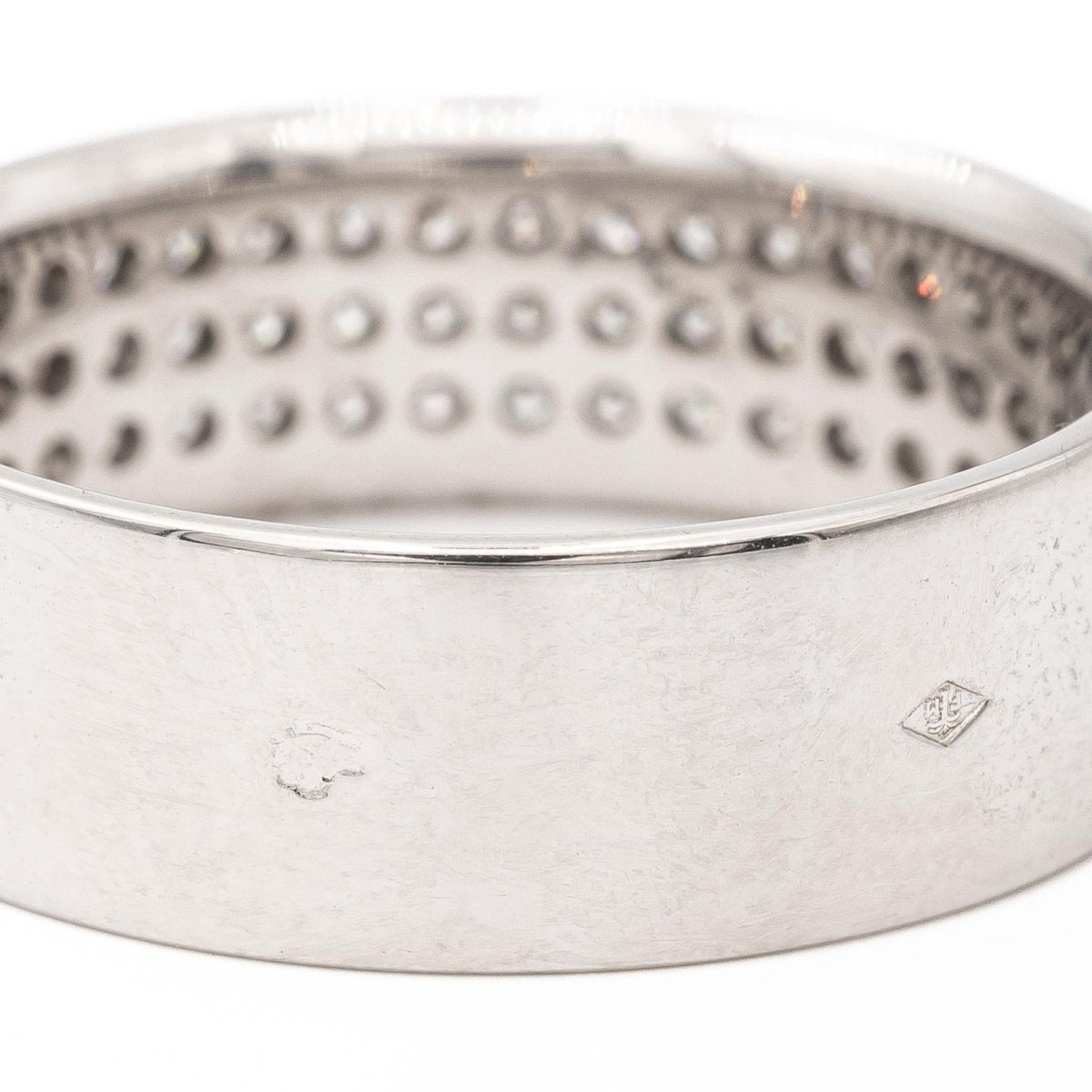 Bague demi alliance Or blanc Diamant - Castafiore