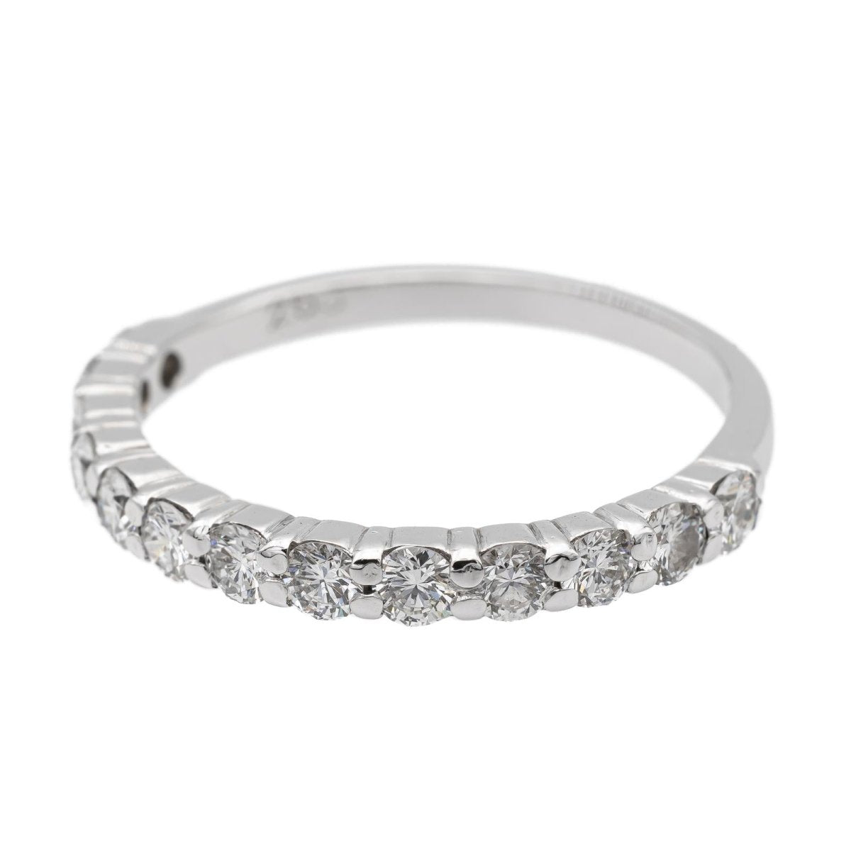 Bague Demi alliance Or blanc Diamant - Castafiore