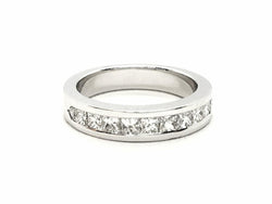 Bague Demi alliance Or blanc Diamant - Castafiore