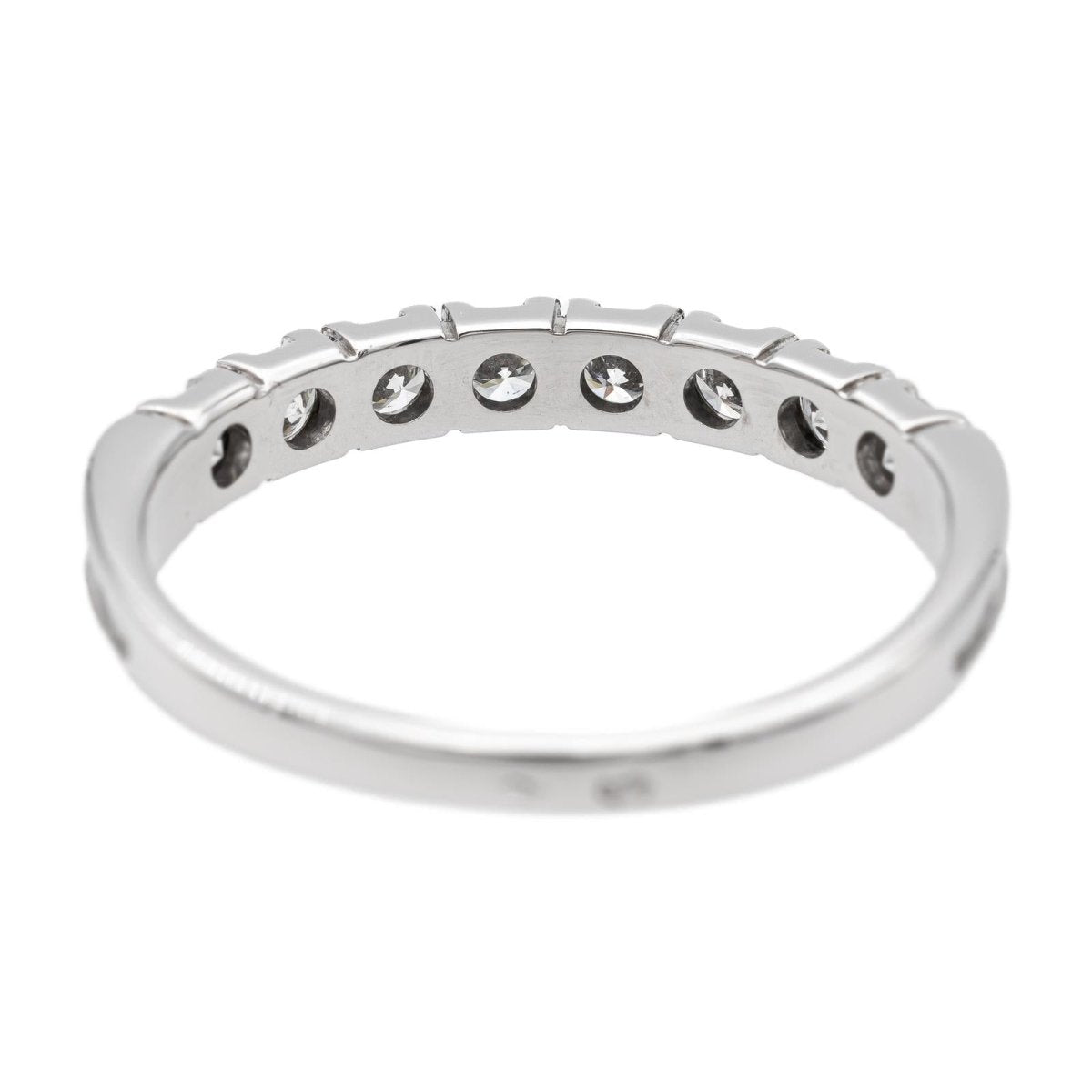 Bague Demi alliance Or blanc Saphir - Castafiore
