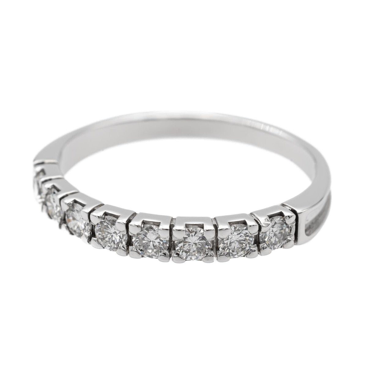 Bague Demi alliance Or blanc Saphir - Castafiore