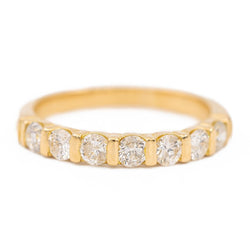 Bague demi alliance Or jaune Diamant - Castafiore